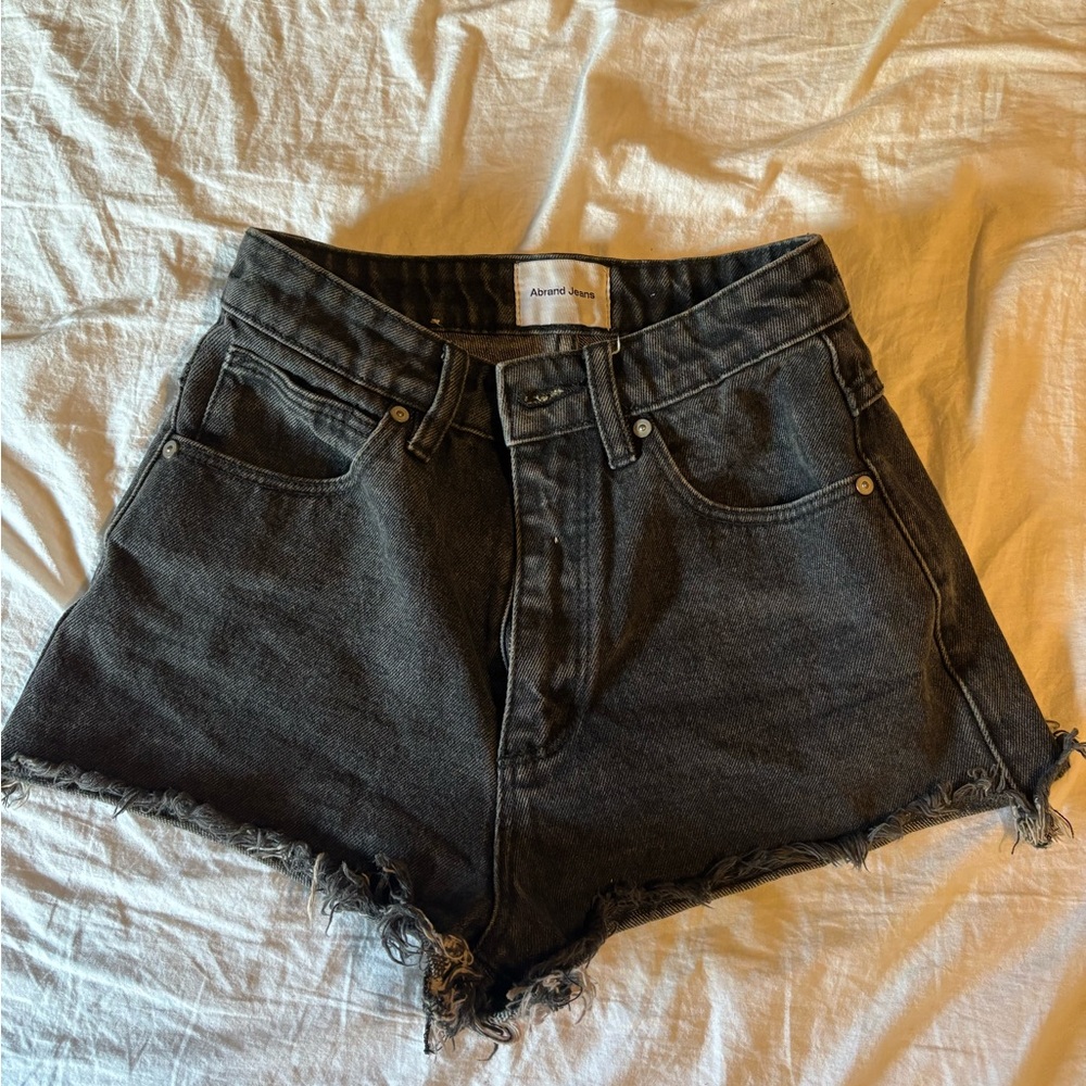 Abrand black denim shorts